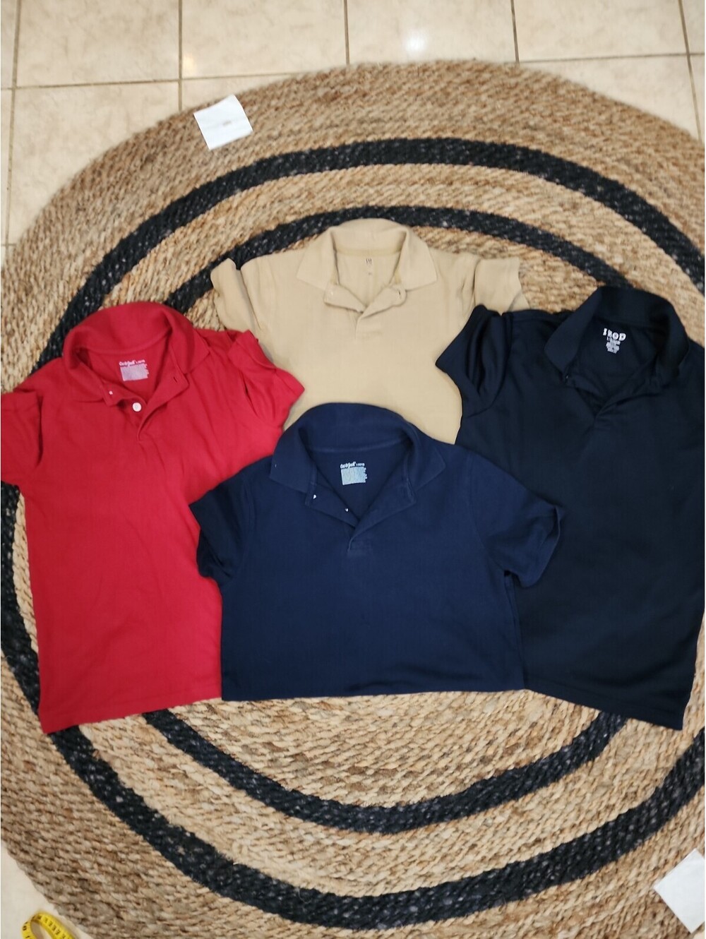 Unisex School Uniform Polo Of 5 Lot Assorted Colors & Brands Size L 10/12